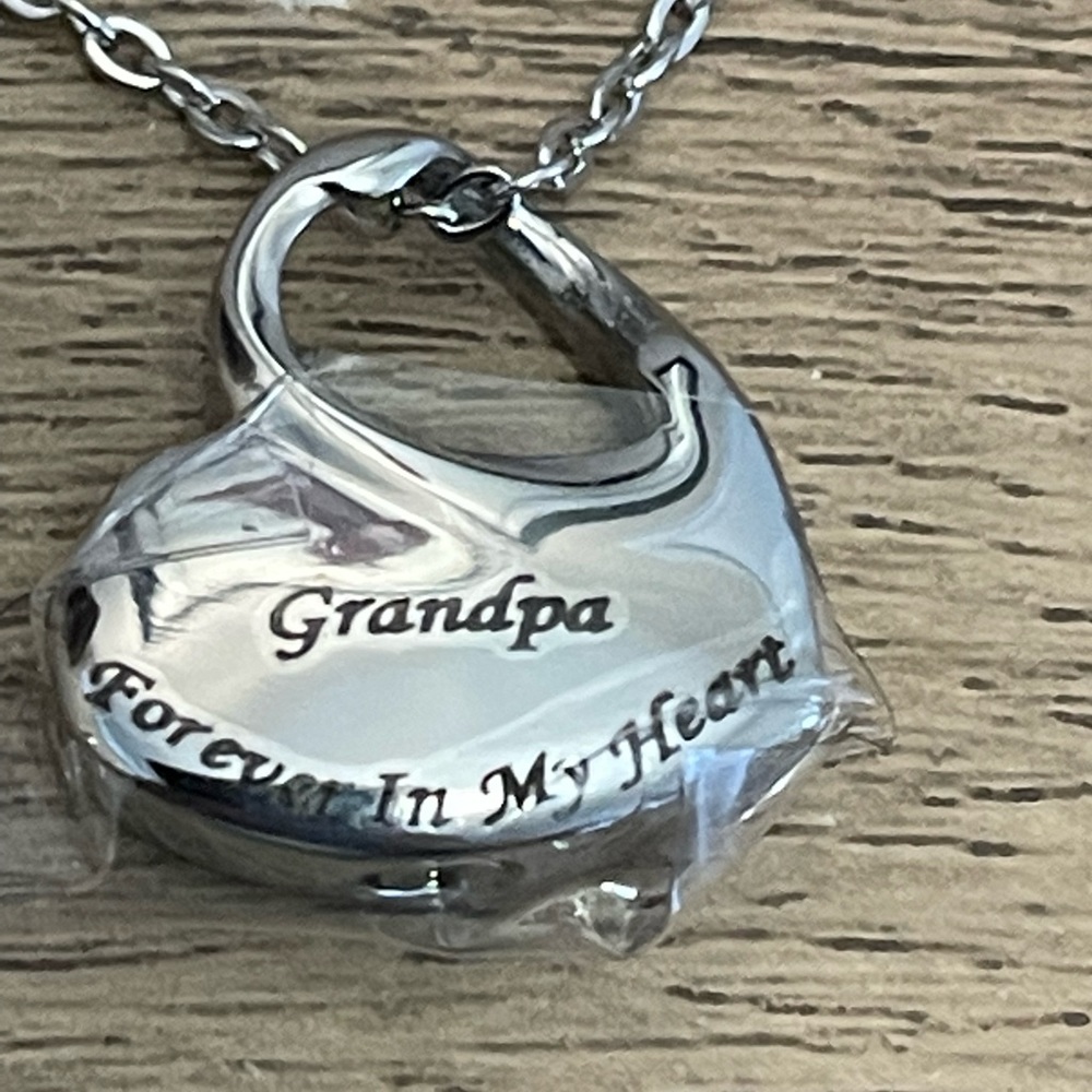 Cremation Urn Necklace for Ashes Urn Jewelry Forever in My Heart Carved Stain...